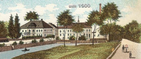 Papierfabrik Obergurig um 1900 Ausschnitt aus einer Postkarte